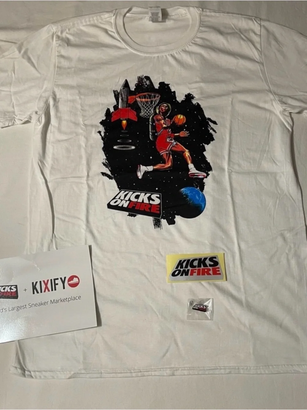 Michael Jordan 3 Space Kicks On Fire Limited Edition T-Shirt Size M + Extras